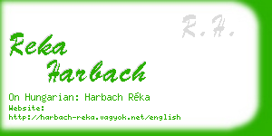 reka harbach business card